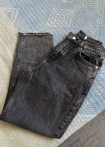 s Beden Mango Gri Midi Kadın Denim Pantolon