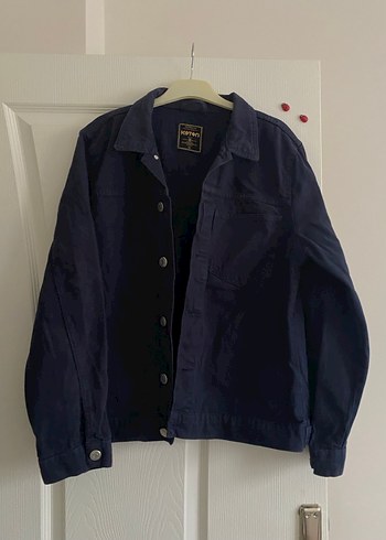 Koton erkek Lacivert Düğmeli Denim Ceket