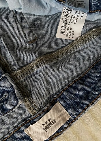 Erkek  Mavi Midi Boy Bol Kesim Kot Pantolon - Görsel 4