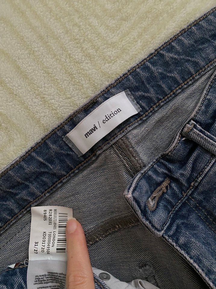 Erkek Gri-Mavi Kot Pantolon - Görsel 3