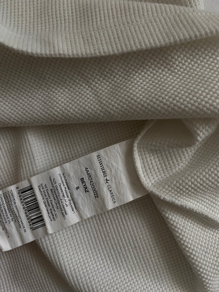 Altınyıldız Kısa Kollu Beyaz Triko Kazak - Görsel 4