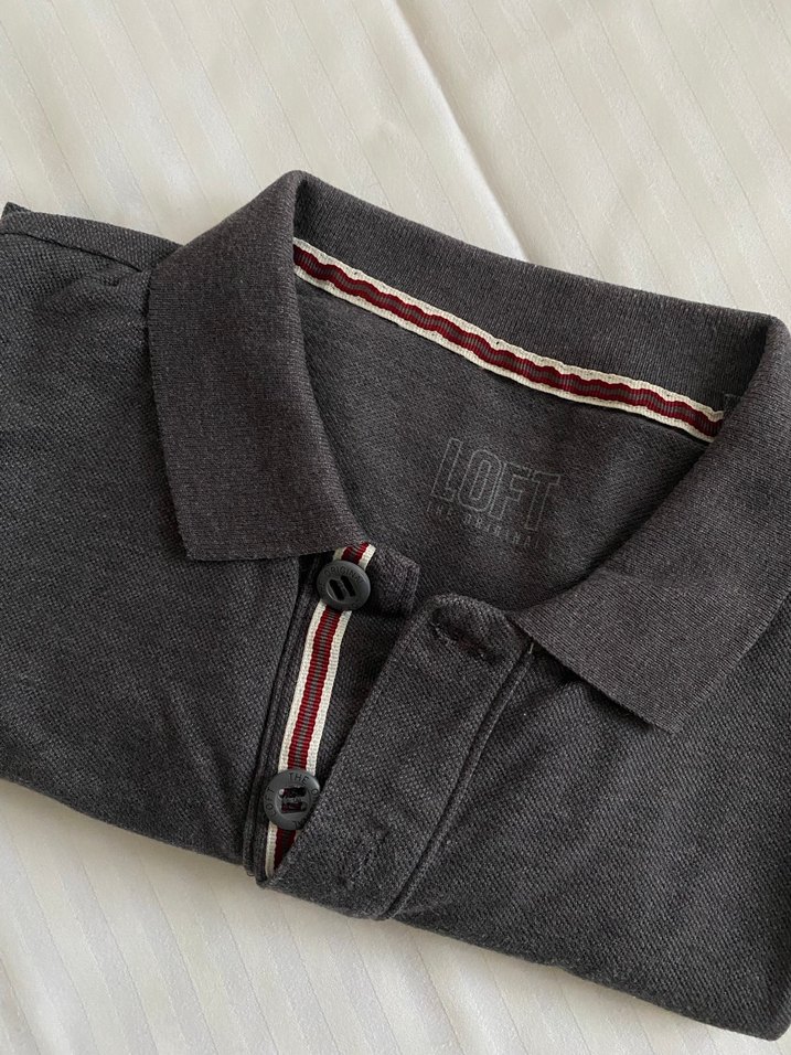 Loft Gri Kısa Kollu Erkek Polo Tişört - Görsel 4