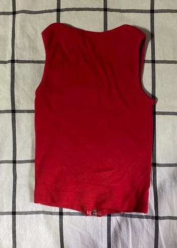 Diğer Fermuarlı Kırmızı Crop