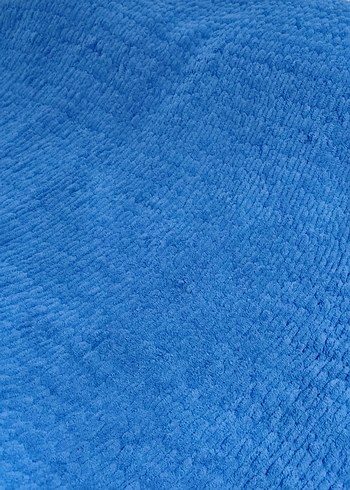 Mavi Düz Dokulu Battaniye - Görsel 3