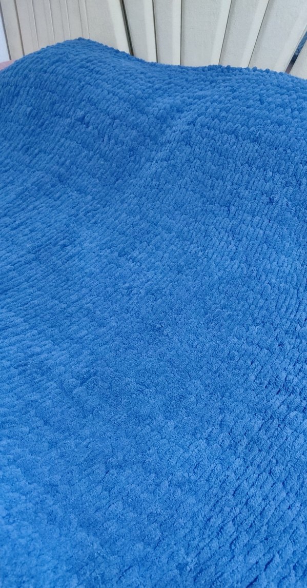 Mavi Düz Dokulu Battaniye - Görsel 3