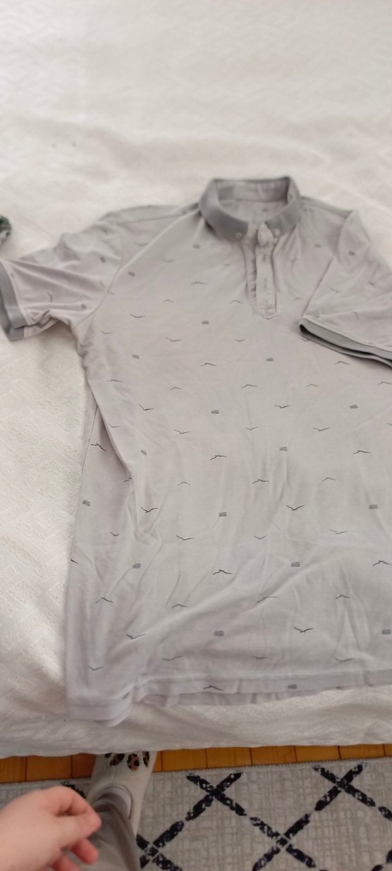 Gri Kısa Kollu Polo Tişört - Görsel 3