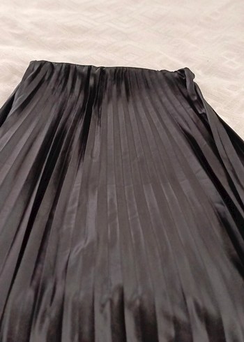 "3 ADET"Kadın Siyah Piliseli Uzun Etek - Görsel 3