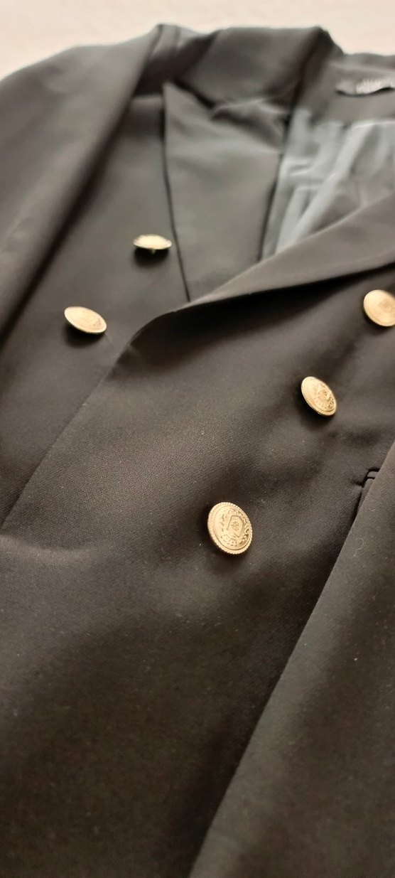 Düğmeli Siyah Kadın Uzun Blazer Ceket - Görsel 2