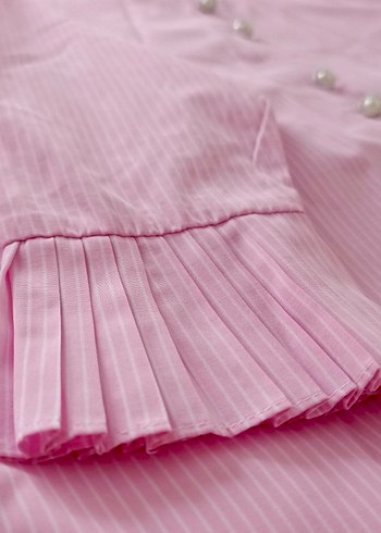 Pembe Düğmeli Kadın Gömlek - Görsel 4