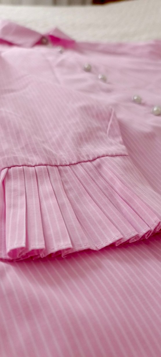 Pembe Düğmeli Kadın Gömlek - Görsel 4