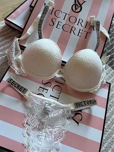 Victoria Secret Dantelli Beyaz Takım