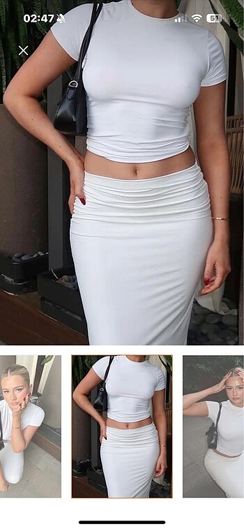 Beyaz Bisiklet Yaka Basic Tişört