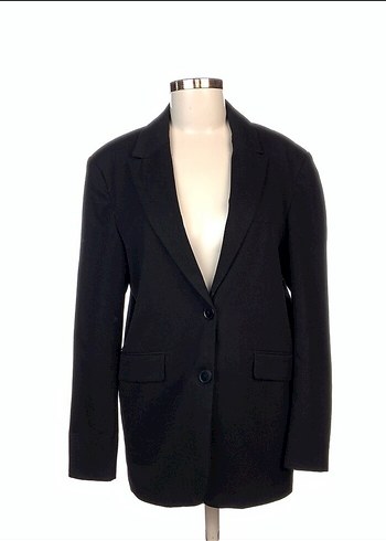 Düğmeli Siyah Kadın Blazer Ceket
