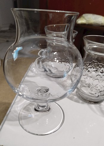 Şeffaf Ayaklı Cam sürahi Kadeh