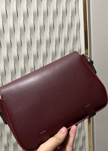 Bordo Deri Tokalı Kadın Çanta - Görsel 2