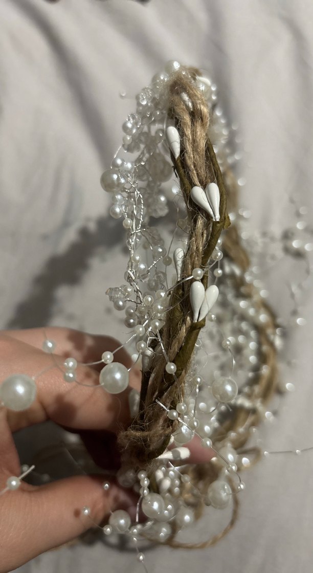 Boncuklu Bohem Bej Saç Aksesuarı - Görsel 3