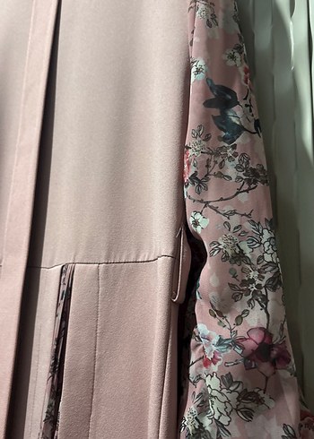 Pembe Bohem Uzun Elbise Yüksek Yakalı - Görsel 3