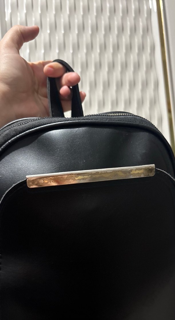 Deri Siyah Minimalist Kadın Sırt Çantası - Görsel 2