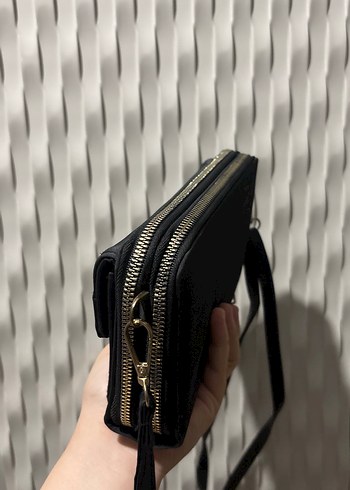 Siyah Deri Fermuarlı Kadın Cüzdanı - Görsel 2