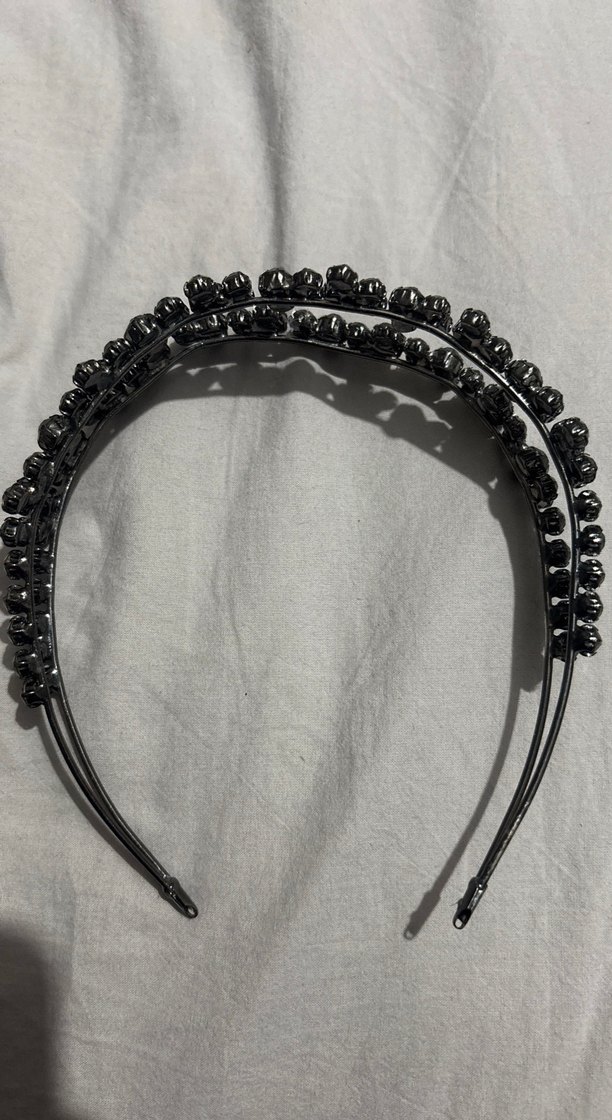 Kadınlar için Haki Renkli Cam Boncuklu Taç - Görsel 2