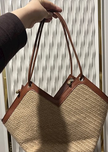 Bohem Tarzı Kahverengi Deri Kadın Çanta - Görsel 2