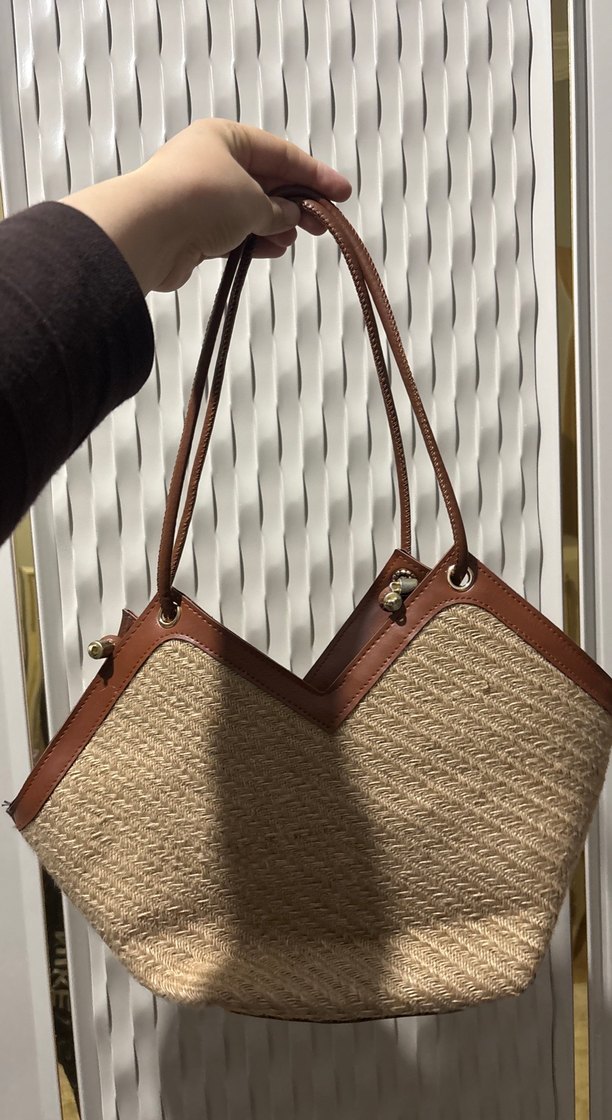Bohem Tarzı Kahverengi Deri Kadın Çanta - Görsel 2