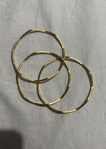 Altın Renkli Elastik Minimalist Bileklik ajda zikzak - Görsel 2