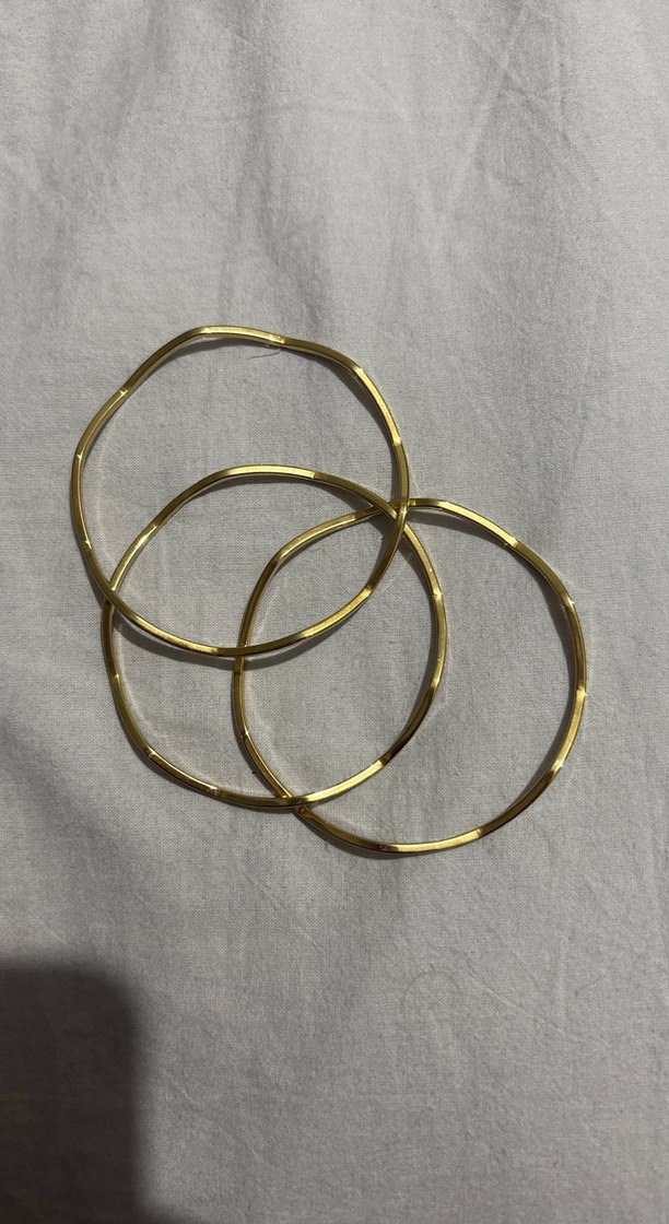 Altın Renkli Elastik Minimalist Bileklik ajda zikzak - Görsel 2