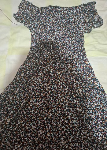 Uzun Çiçek Desenli Bohem Kadın Elbise - Görsel 2