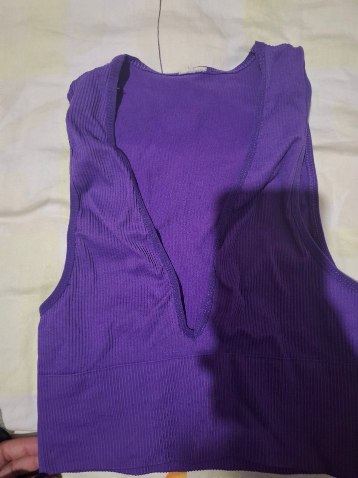 Kadın Mor V Yaka Kolsuz Büstiyer - Görsel 2