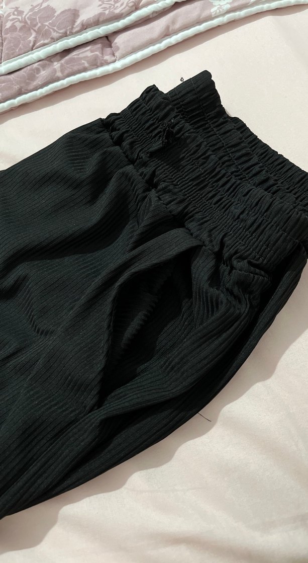 Siyah Pilili Hamile Midi Pantolon - Görsel 5