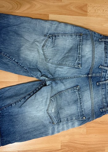 l Beden Colins Düğmeli Mavi Erkek Denim Şort