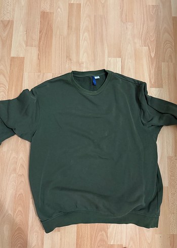 H&M Erkek Haki Bisiklet Yaka Sweatshirt