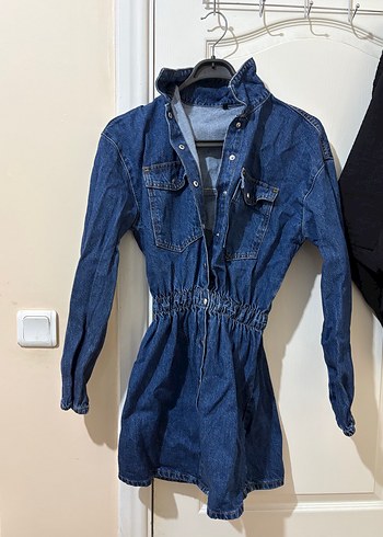 Diğer Mavi Denim Gomlek Elbise