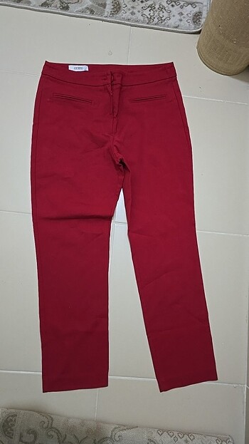 Kırmızı canvas pantalon