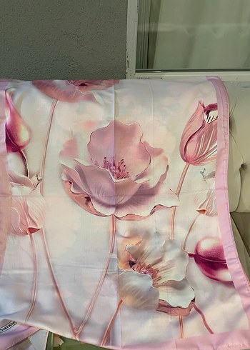 Rengarenk Çiçek Desenli Kadın Şal - Görsel 8