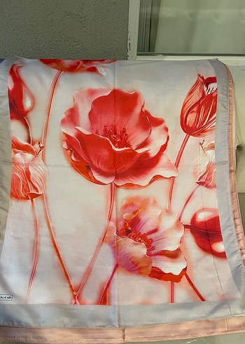 Rengarenk Çiçek Desenli Kadın Şal - Görsel 4