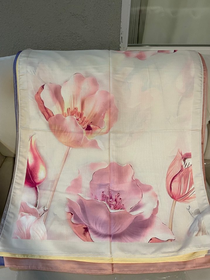 Rengarenk Çiçek Desenli Kadın Şal - Görsel 2