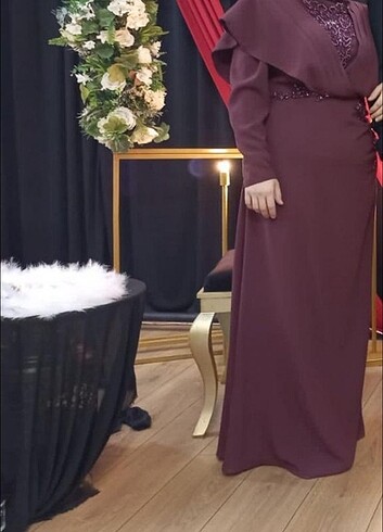 42 Beden bordo Renk Abiye