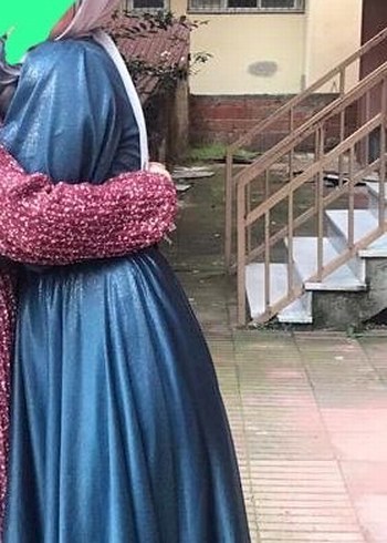 Abiye Kadın Lacivert Uzun Drapeli Abiye Elbise
