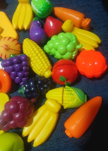 Renkli Plastik Oyuncak Mutfak Seti ve Meyve Sebzeler - Görsel 5