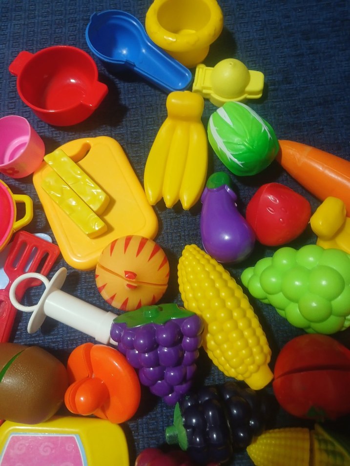 Renkli Plastik Oyuncak Mutfak Seti ve Meyve Sebzeler - Görsel 4