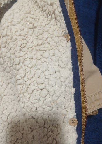 Erkek Çocuk Bej Kapüşonlu Kürk Detaylı Mont içli dışlı - Görsel 12