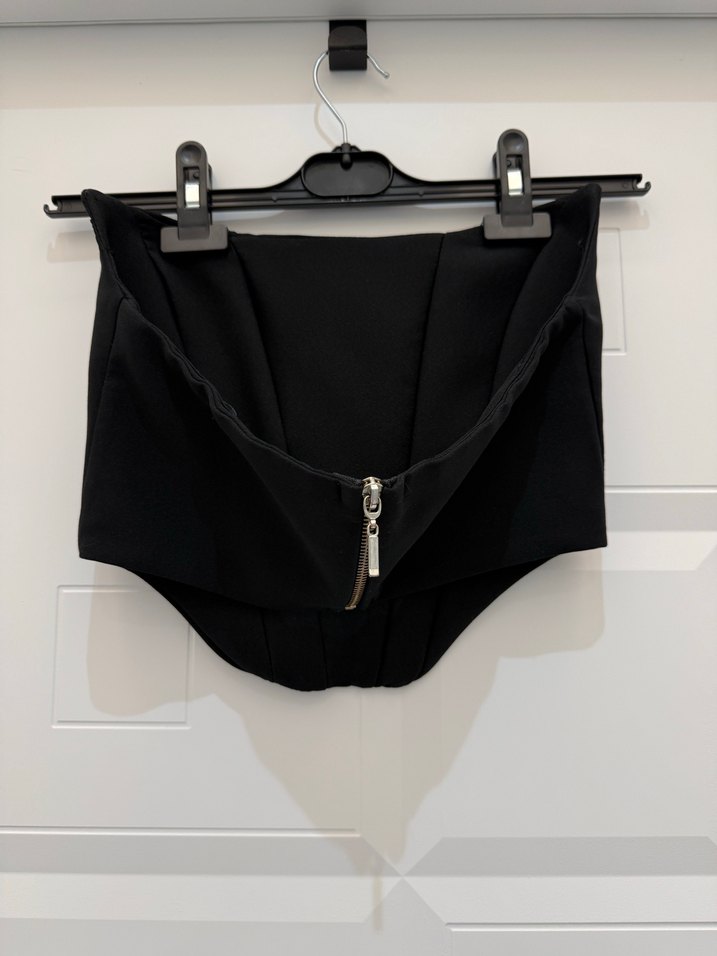 Siyah Straplez Kemer Detaylı Mini Büstiyer - Görsel 2