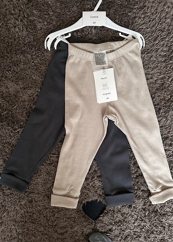 H&M 2'li Paçası Ayarlanabilir Bebek Tayt 12-18 Ay - Görsel 5