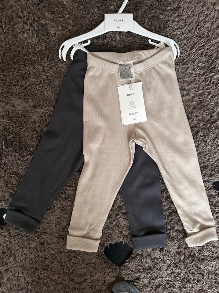 H&M 2'li Paçası Ayarlanabilir Bebek Tayt 12-18 Ay - Görsel 5