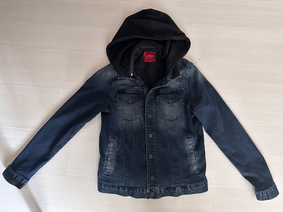 Guess Erkek Lacivert Kapüşonlu Denim Ceket - Görsel 3