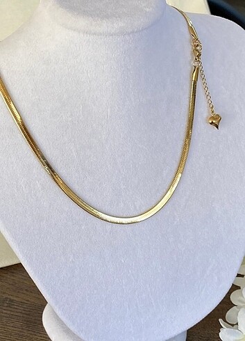 İtalyan Çelik Kararmaz Gold Kolye 