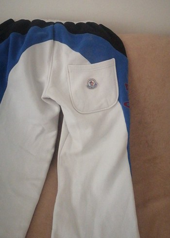 Gri Mavi Erkek Spor Eşofman Altı Velcro Detaylı boy  103 cm - Görsel 9