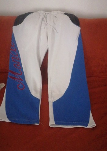 Gri Mavi Erkek Spor Eşofman Altı Velcro Detaylı boy  103 cm - Görsel 2